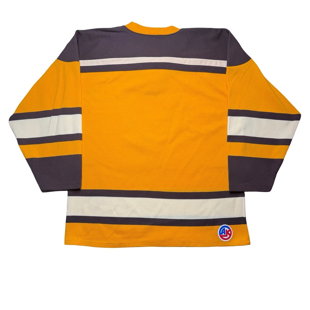 Vintage UPS Athletic‎ Knit AK brown and yellow hockey jersey - Picture 2 of 7